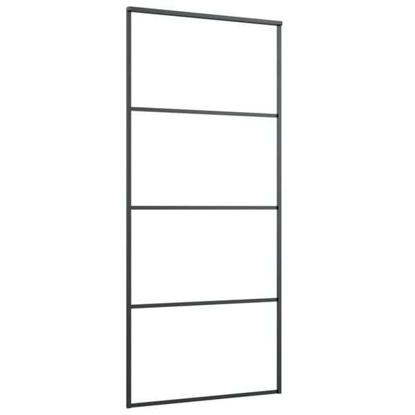vidaXL Skyvedør aluminium og ESG-glass 90x205 cm svart