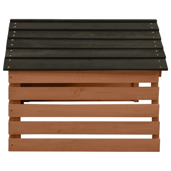 vidaXL Gressklipperhus svart og brun 78x74x54 cm gran