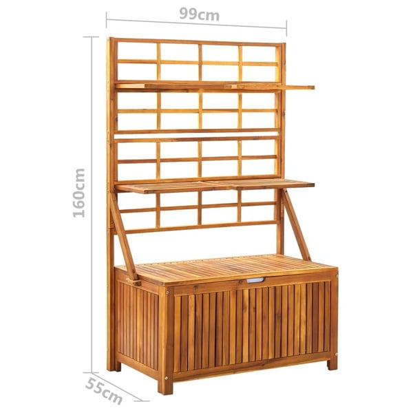vidaXL Oppbevaringsboks med espalier 99x55x160 cm heltre akasie