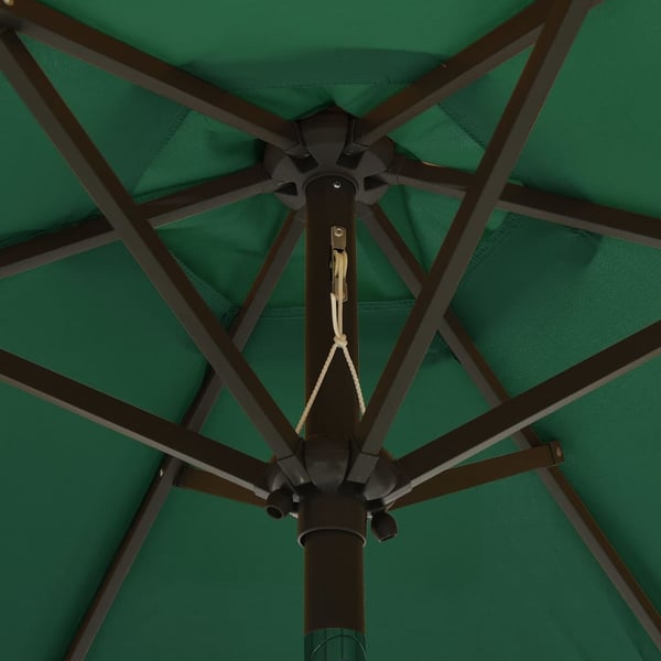 vidaXL Parasoll med LED-lys grønn 200x211 cm aluminium