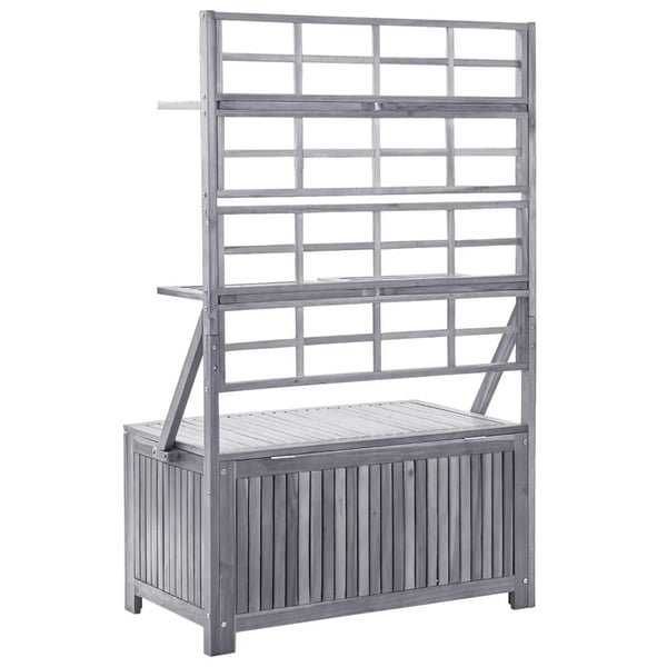 vidaXL Oppbevaringsboks med espalier grå 99x55x160 cm heltre akasie