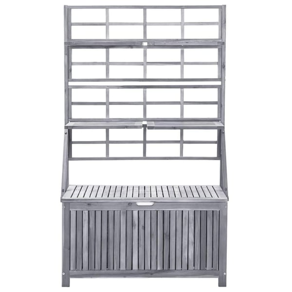 vidaXL Oppbevaringsboks med espalier grå 99x55x160 cm heltre akasie