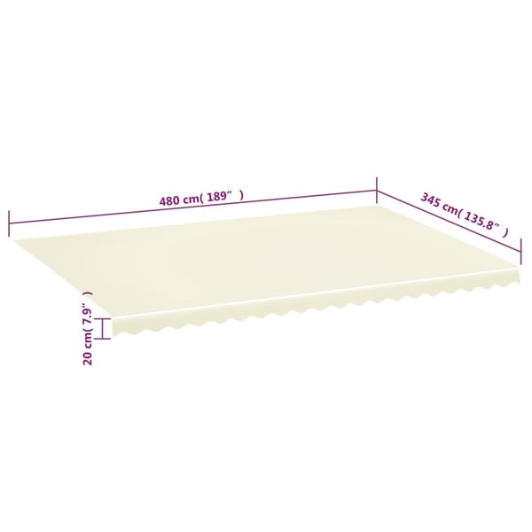 vidaXL Erstatningsduk for markise kremhvit 5x3,5 m