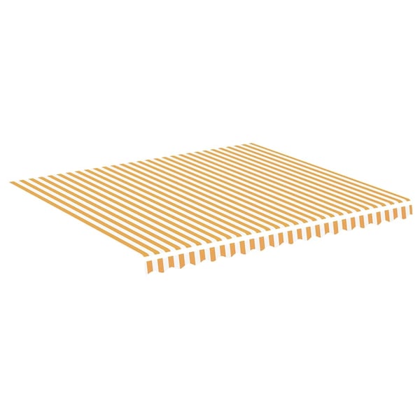 vidaXL Erstatningsduk for markise gul og hvit 400x350 cm polyester