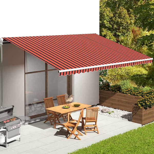 vidaXL udskiftningsdug til markise 600x350 cm polyester orange og brun