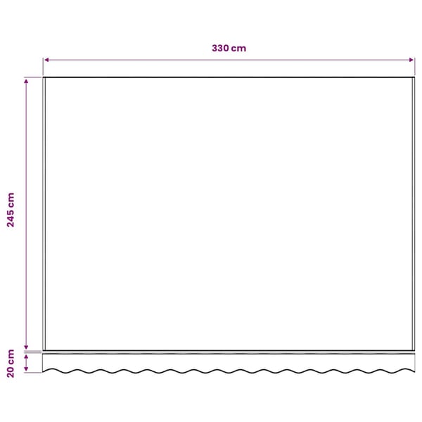 vidaXL Vaihtokangas markiisiin antrasiitti ja valkoinen 350x250 cm polyesteri