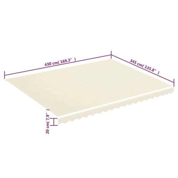 vidaXL Erstatningsduk for markise kremhvit 4,5x3,5 m