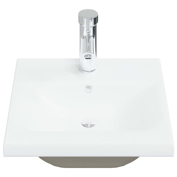 vidaXL indbygget håndvask med hane 42x39x18 cm keramisk hvid