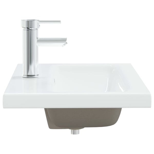 vidaXL Innebygd vask med kran 61x39x18 cm kreamikk hvit