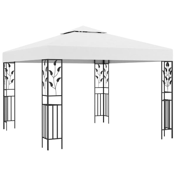 vidaXL Paviljong med LED-lysslynge 3x3 m hvit