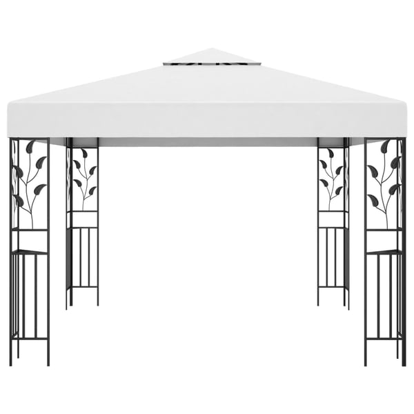 vidaXL Paviljong med LED-lysslynge 3x3 m hvit