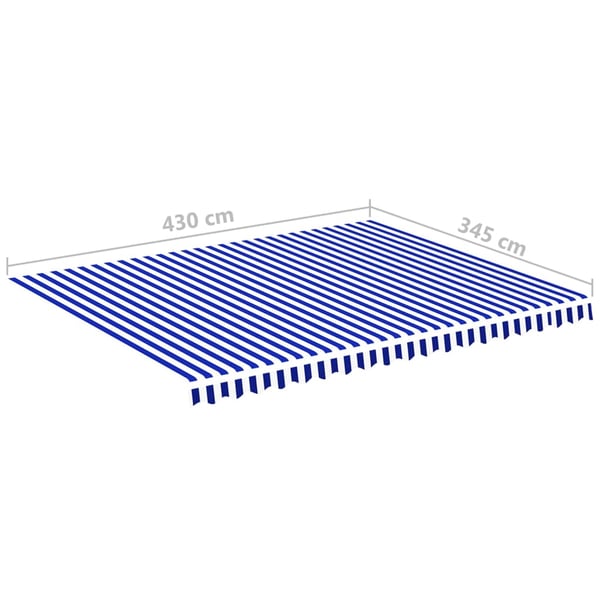 vidaXL Erstatningsduk for markise blå og hvit 4,5x3,5 m