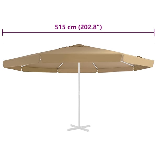 vidaXL Erstatningsstoff for hageparasoll gråbrun 500 cm