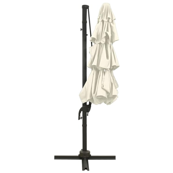 vidaXL Hageparasoll med aluminiumsstang 4 nivåer sand 3x3 m