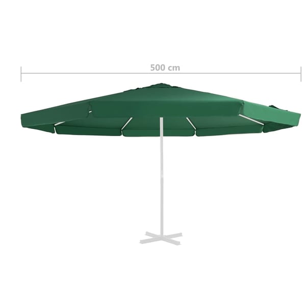 vidaXL udskiftningsdug til parasol 500 cm grøn
