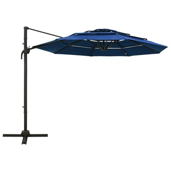 vidaXL parasol 3x3 m aluminiumsstang 4 niveauer azurblå