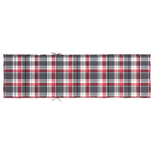 vidaXL Solsängsdyna rödrutig 200x70x3 cm oxfordtyg