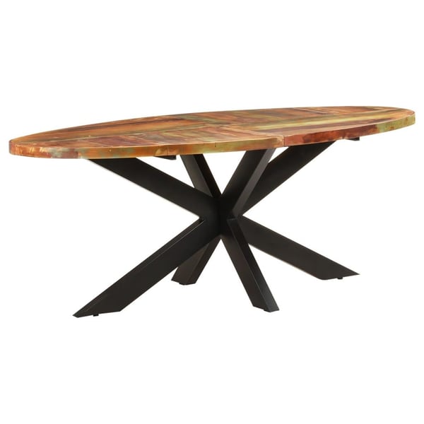 vidaXL Spisebord ovalt 200x100x75 cm gjenvunnet heltre