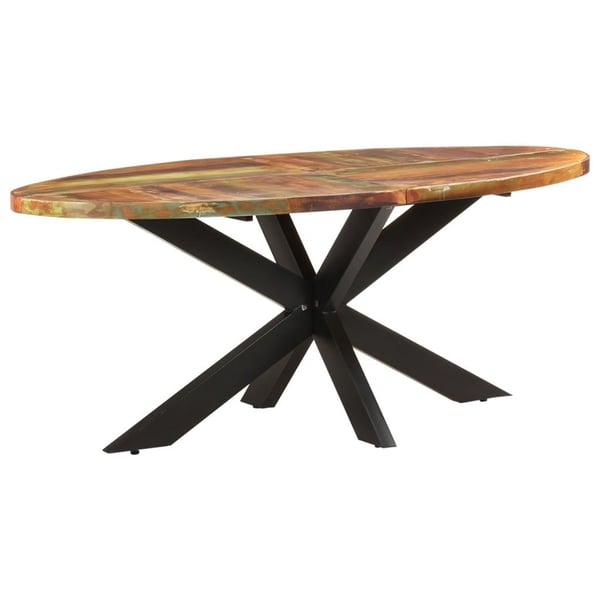 vidaXL Spisebord ovalt 200x100x75 cm gjenvunnet heltre