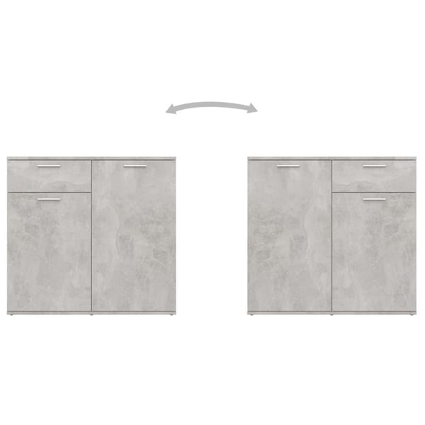 vidaXL Skjenk betonggrå 160x36x75 cm sponplate