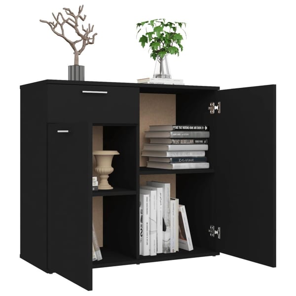 vidaXL Senkki musta 80x36x75 cm lastulevy