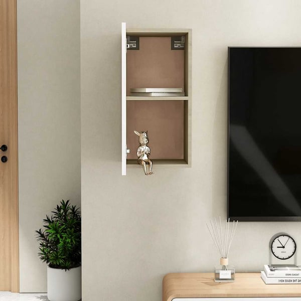 vidaXL TV-benk hvit og sonoma eik 30,5x30x60 cm sponplate