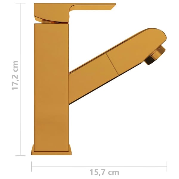 vidaXL Badekran med uttrekkbar funksjon gull 157x172 mm