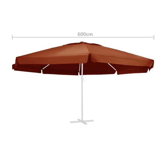 vidaXL Erstatningsstoff for hageparasoll terrakotta 600 cm