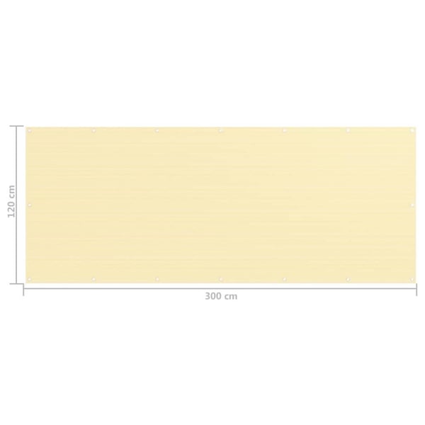 vidaXL Balkongskjerm beige 120x300 cm HDPE