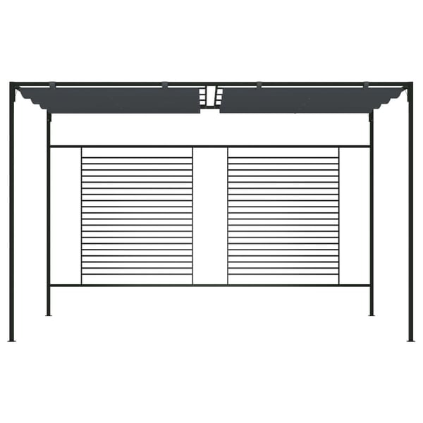 vidaXL Paviljong med uttrekkbart tak 4x3x2,3 m antrasitt 180 g/m²