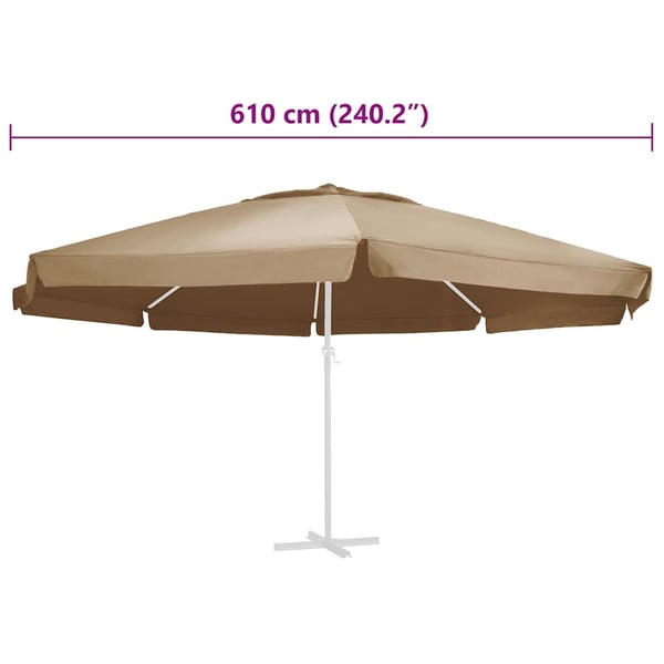 vidaXL Erstatningsstoff for hageparasoll gråbrun 600 cm