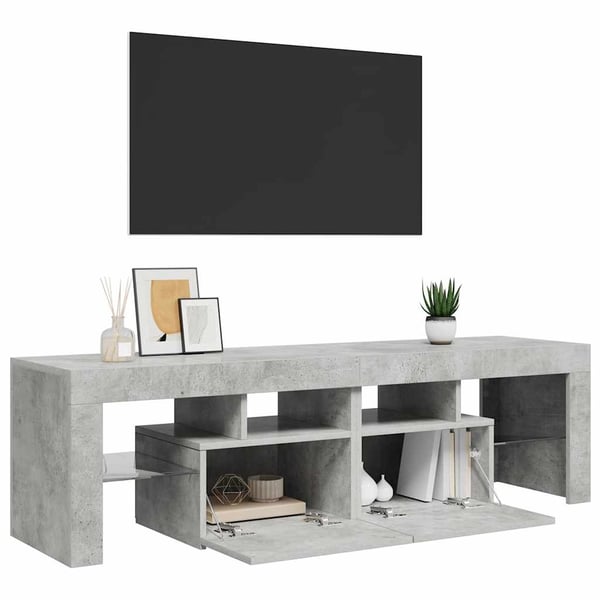 vidaXL TV-benk med LED-lys betonggrå 140x36,5x40 cm