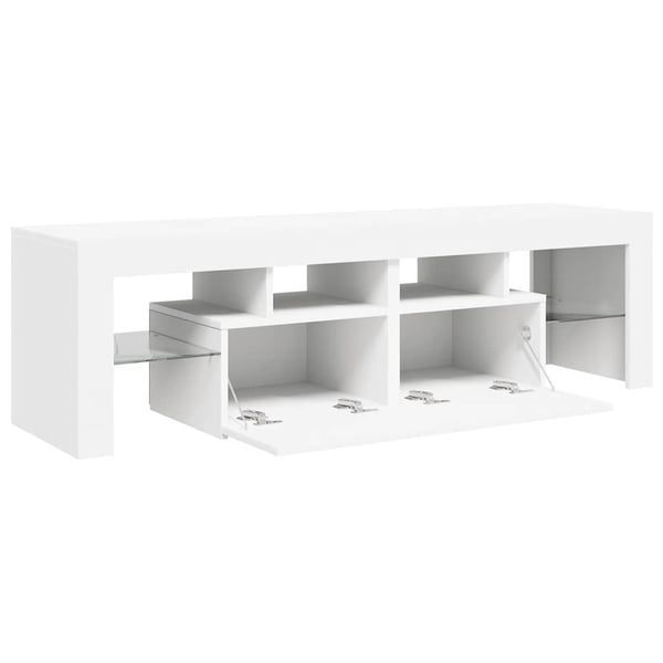 vidaXL TV-benk med LED-lys hvit 140x36,5x40 cm