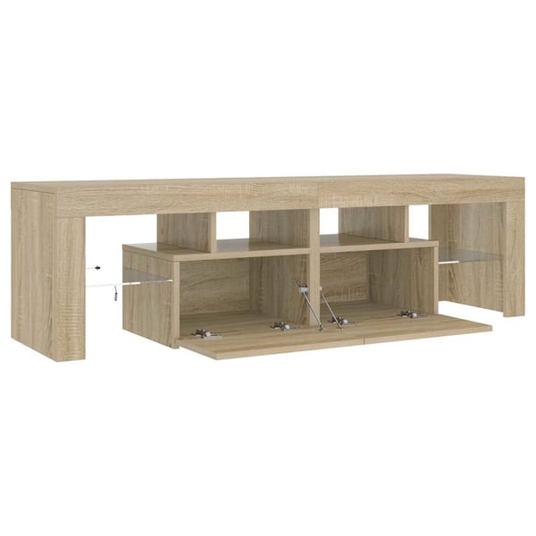 vidaXL TV-benk med LED-lys sonoma eik 140x36,5x40 cm