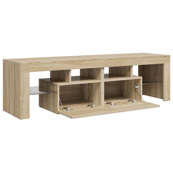 vidaXL TV-benk med LED-lys sonoma eik 140x36,5x40 cm