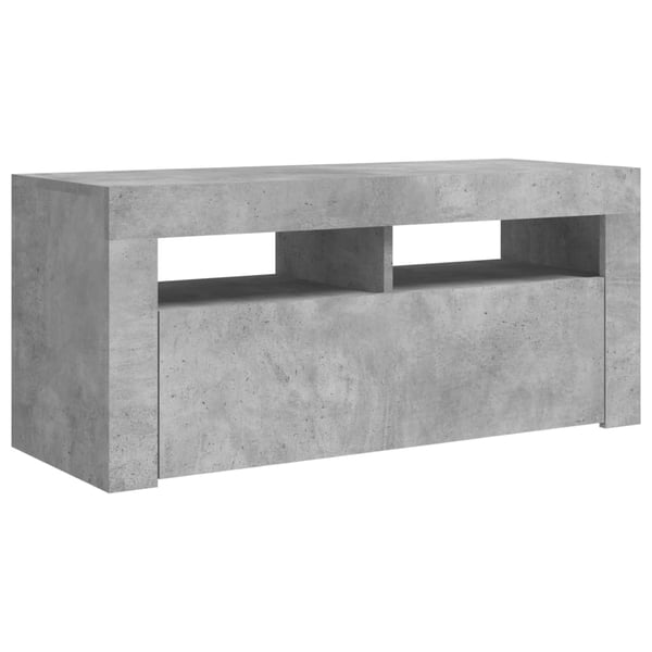 vidaXL TV-benk med LED-lys betonggrå 90x35x40 cm