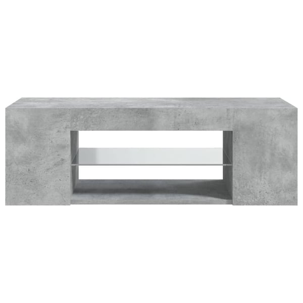 vidaXL TV-benk med LED-lys betonggrå 90x39x30 cm