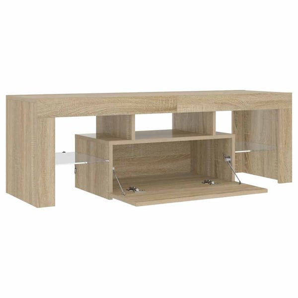 vidaXL TV-benk med LED-lys sonoma eik 120x35x40 cm