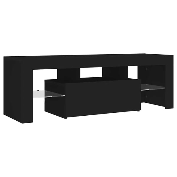 vidaXL tv-bord med LED-lys 120x35x40 cm sort