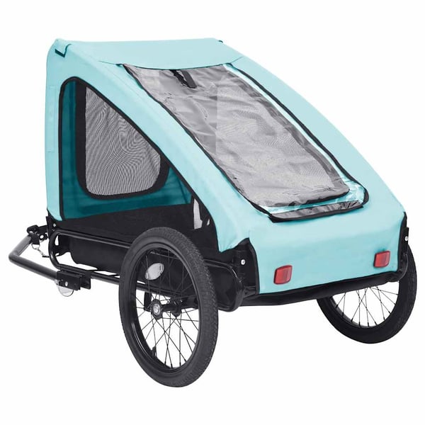 vidaXL cykeltrailer til kæledyr blå og sort