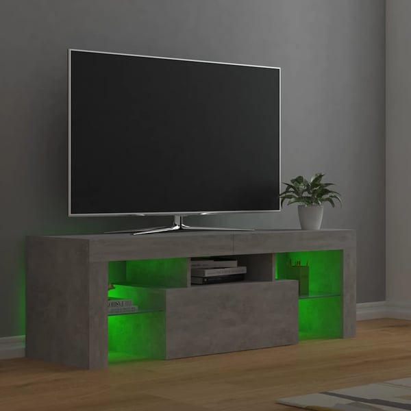 vidaXL TV-benk med LED-lys betonggrå 120x35x40 cm