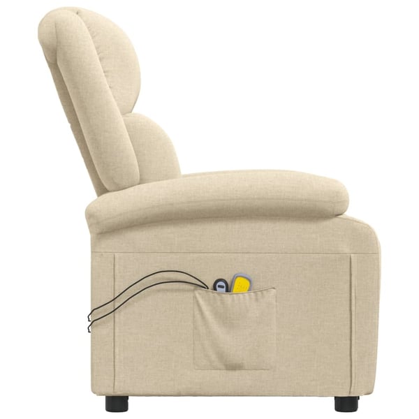 vidaXL eldrevet massagestol stof cremefarvet