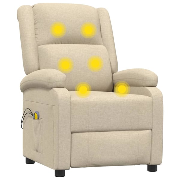 vidaXL eldrevet massagestol stof cremefarvet