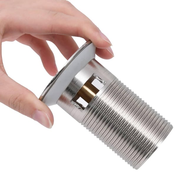 vidaXL Pop-up bottenventil överflödesfunktion silver 6,4x6,4x9,1 cm