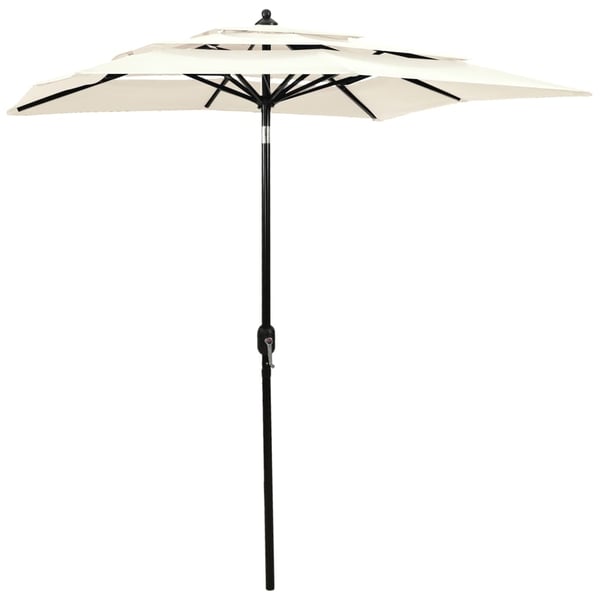 vidaXL parasol 2x2 m aluminiumsstang 3 niveauer sandfarvet