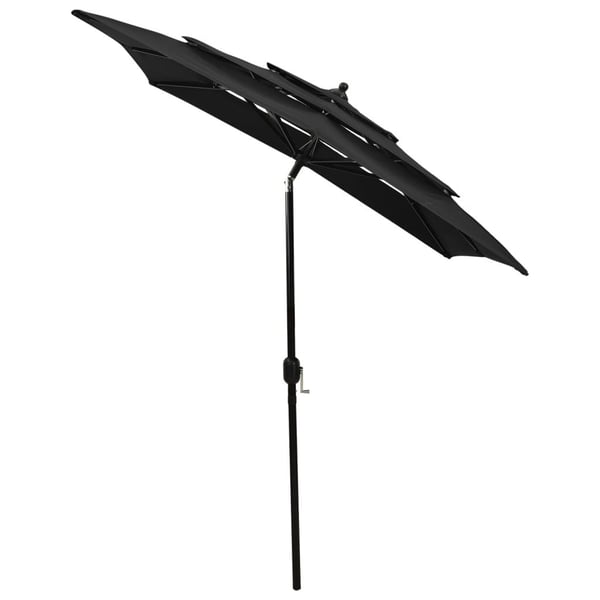 vidaXL parasol 2x2 m aluminiumsstang 3 niveauer sort