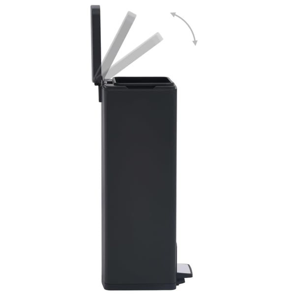 vidaXL pedalspand fingeraftryksafvisende 30 l rustfrit stål sort
