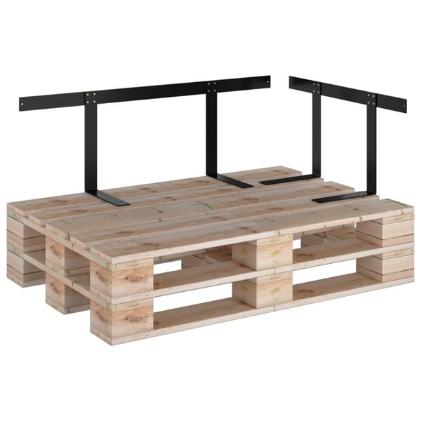 vidaXL ryglæn til pallesofa 110 cm jern sort
