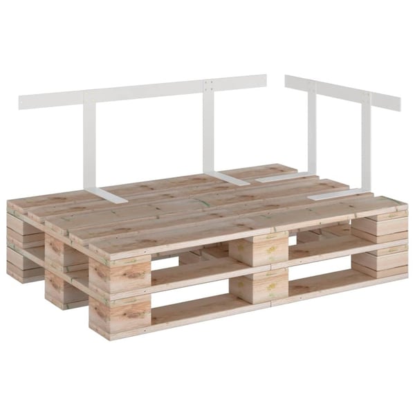 vidaXL Ryggstøtte til pallesofa hvit 110 cm jern