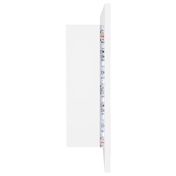 vidaXL LED-speilskap til baderom hvit 90x12x45 cm akryl